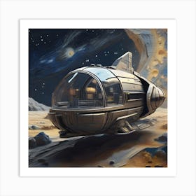 Spaceship In Space 2 Art Print