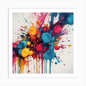 Colorful Paint Splashes 6 Art Print