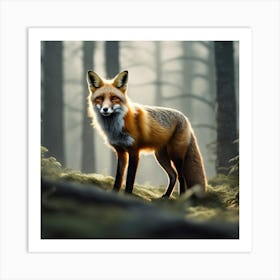 Red Fox In The Forest 21 Art Print