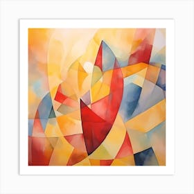 Retro Elegance: Textured Masterpiece in Impressionist Hues Art Print