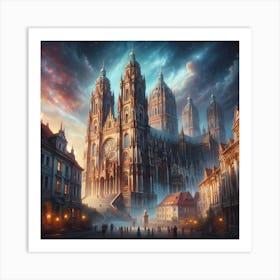 Cathedral At Night Art Print