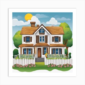 House With A Fence Art Print