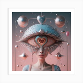 Girl With A Heart Art Print