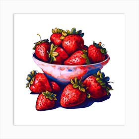 Frutal Delights, Fresh Strawberry Art Art Print