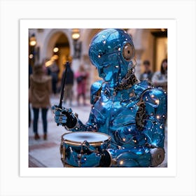 Robot Musician Art Print