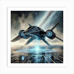 A High Tech, Sci Fi Scene Featuring The Aqua Phant Art Print