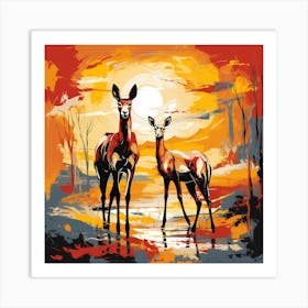 Deer Painting 3 Art Print