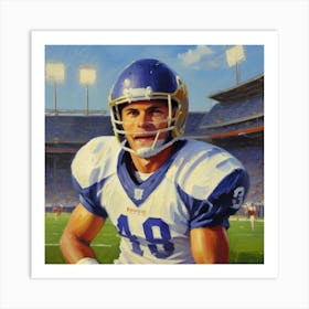 Full Throttle Football Athlete Making a Play Art Print