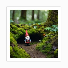 Gnome In The Forest Art Print