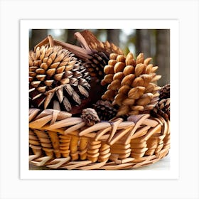 Pineconebasket2 Art Print