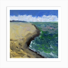 Seashore - painting sea sky square Anton Maliar impressionism Art Print