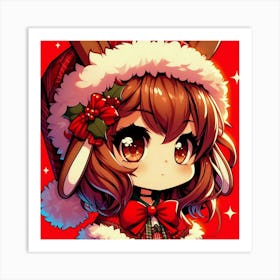 Christmas Bunny 1 Art Print