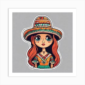 Mexico Sticker 2d Cute Fantasy Dreamy Vector Illustration 2d Flat Centered By Tim Burton Pr (50) Art Print