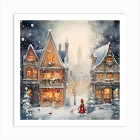 Retro Whispers of Winter Art Print