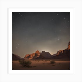 Night Sky Over Al-ula Art Print