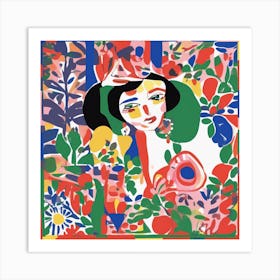 Woman In A Garden Art Print Art Print