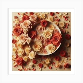 Roses In A Bowl Art Print