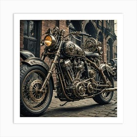 Steampunk Motorcycle Art Print