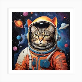 Cat In Space Art Print