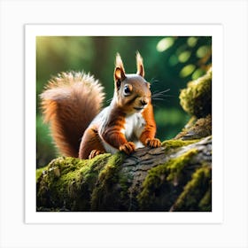 Red Squirrel In The Forest 37 Art Print