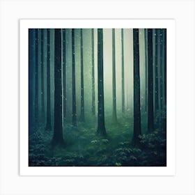 Forest At Night Art Print