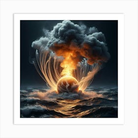 Atomic Explosion In The Ocean Art Print