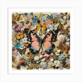 Butterfly Collage Art Print