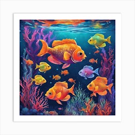 Colorful Fishes 1 Art Print