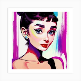 Audrey Hepburn Vintage Palette Art Print