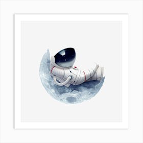 Astronaut Sleeping On The Moon Art Print