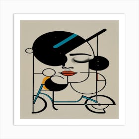 Woman On A Bike Art Print