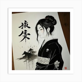 Default 8k Resolution Artwork Design Irezumi Style Yabusame 2 Art Print