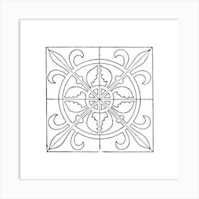 Sketched Boho Tile Art 8 Art Print