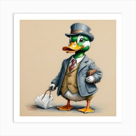 Duck In A Suit 24 Art Print