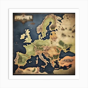 Map Of Europe Art Print