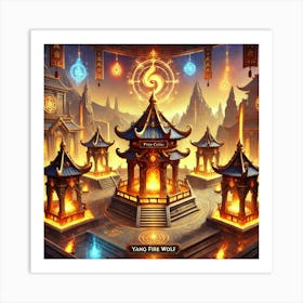 A Captivating Scene Of The Elemental Shrines Art Print