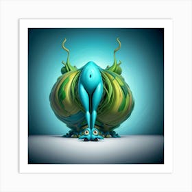 Blue Monster Art Print