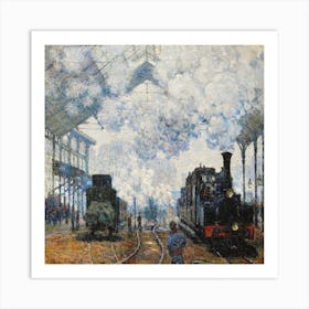 Arrival Of The Normandy Train (1877), Claude Monet Art Print