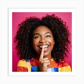 African American Young Woman Smiling With An Expression Of Happiness And Success Isolated Against (1) Art Print