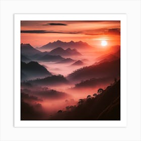 Sunrise Over The Mountains Art Print