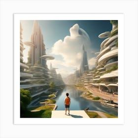 Futuristic City 259 Art Print