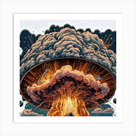 Wooden hut left behind by an atomic explosion 17 Art Print