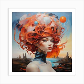 Woman With Red Hair Art Print