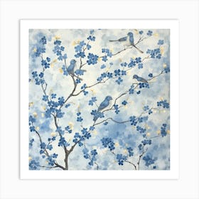 Blue Birds Art Print