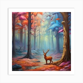 Deer In The Forest Art Print