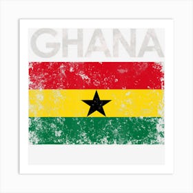 Vintage Ghana Ghanaian Flag Pride Gift Art Print