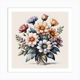 Whimsical Wildflowers Art Print