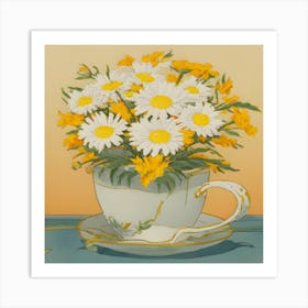 Daisies In A Teacup Art Print
