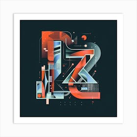 Abstract Letter Z Art Print