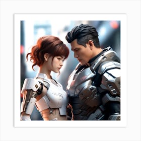 Robot Couple 10 Art Print